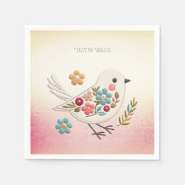 Little White Bird Floral Napkins Serviette
