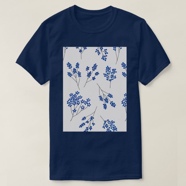 Little White Blue Blumen T-Shirt (Design vorne)