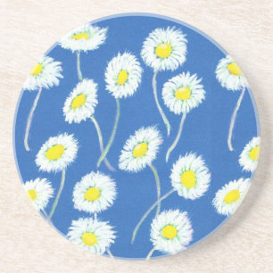 Little White Daisies Sandstone Untersetzer