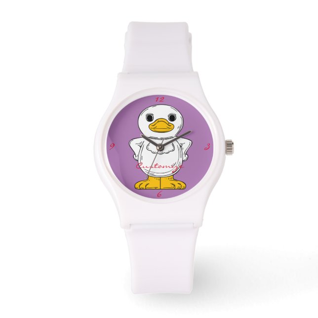 Little White Duck Stehend Thunder_Cove Armbanduhr (Vorderseite)