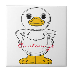 Little White Duck Stehend Thunder_Cove Fliese