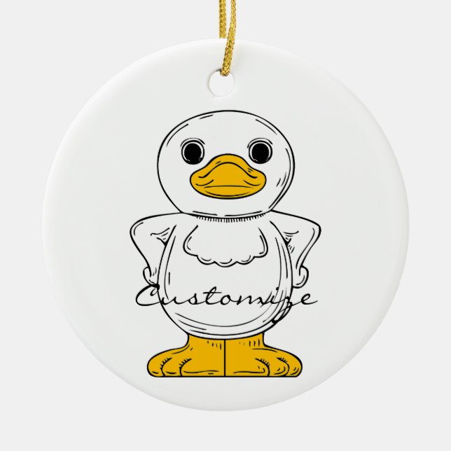 Little White Duck Stehend Thunder_Cove Keramik Ornament (Vorne)