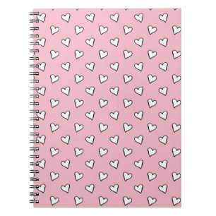 Little White Hearts auf PInk Notizblock