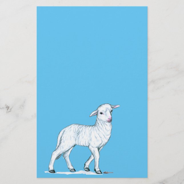Little White Lamb Briefpapier (Vorderseite)