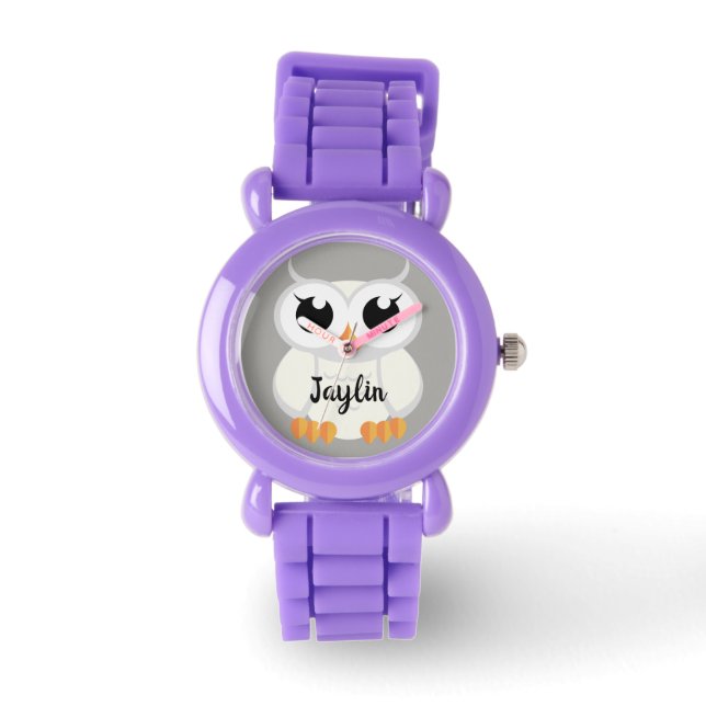 "Little White Owl" Armbanduhr (Vorderseite)
