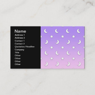 Little White Stars and Moons Pattern Visitenkarte