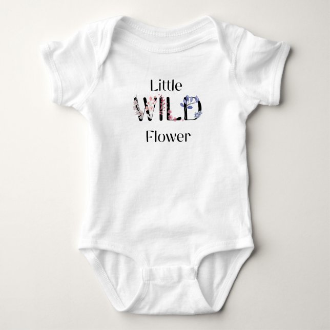 Little wild flower- baby name  baby strampler (Vorderseite)