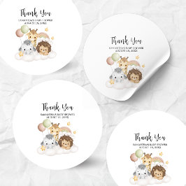 Little Wild One Cute Baby Shower Round Runder Aufkleber