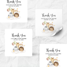 Little Wild One Cute Baby Shower Square Quadratischer Aufkleber