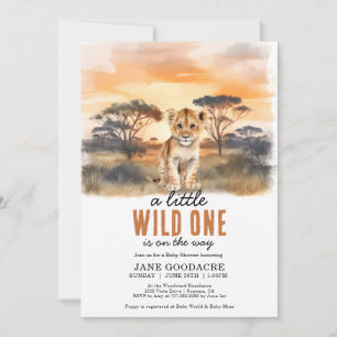 Little Wild One Safari Animal Cheetah Baby Dusche Einladung