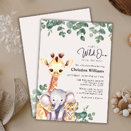Little Wild One Safari Animals Baby Dusche Einladung