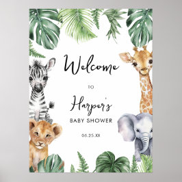 Little Wild One Safari Baby Dusche Begrüßungszeich Poster