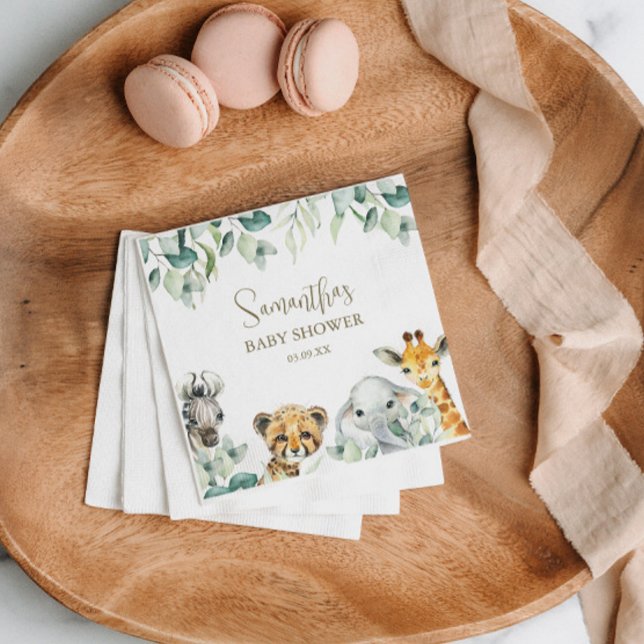 Little Wild One Safari Baby Dusche Serviette (Safari Wild One Baby Shower Napkins)