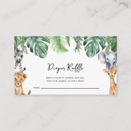 Little Wild One Safari Baby Dusche Windeln Raffle Begleitkarte