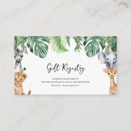 Little Wild One Safari Baby Shower - Registrierung Begleitkarte