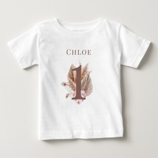 Little Wildblume 1st Birthday boho Baby T-shirt (Vorderseite)