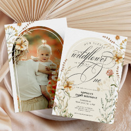 Little Wildblume Boho Arch Baby Girl 1. Geburtstag Einladung