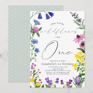 Little Wildblume Script 1. Geburtstag Einladung