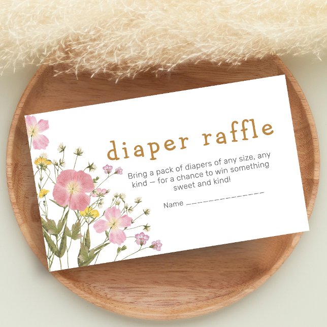 Little Wildflower Boho Baby Shower Diaper Raffle Begleitkarte (Little Wildflower Baby Shower Diaper Raffle)