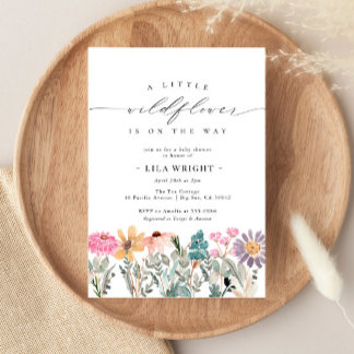 Little Wildflower Flower Baby Shower Invitation Einladung