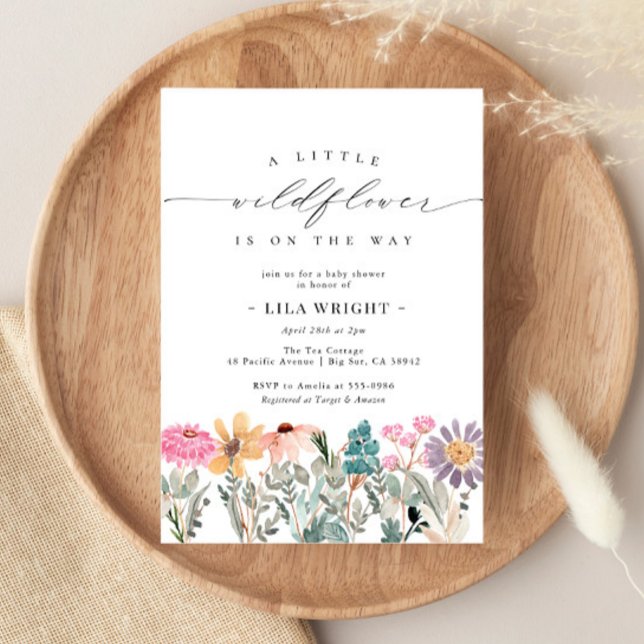 Little Wildflower Flower Baby Shower Invitation Einladung (Von Creator hochgeladen)