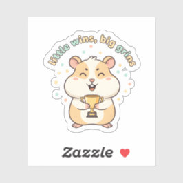 Little Wins Big Grins – Cute Hamster Trophy  Aufkleber