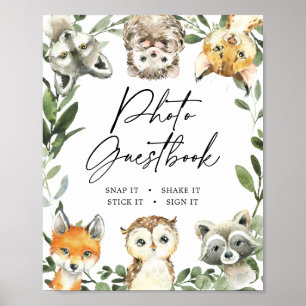 Little Woodland Baby Shower Foto Gästebuch Zeichen