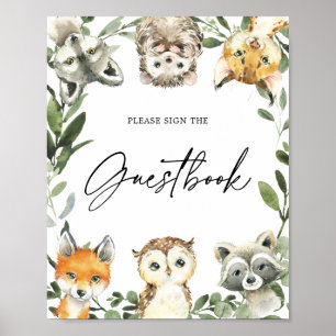 Little Woodland Baby Shower Gästebuch Zeichen