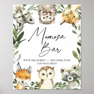 Little Woodland Baby Shower Mimosa Bar Sign Poster