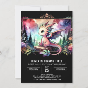 Little Woodland Dragon Birthday Einladung
