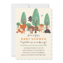 Little Woodland Friends Kinderdusche Einladung