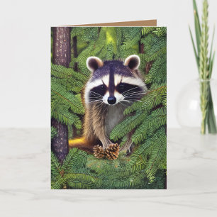 Little Woodland Wilderness Raccoon Dankeskarte