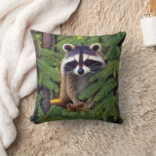Little Woodland Wilderness Raccoon Kissen