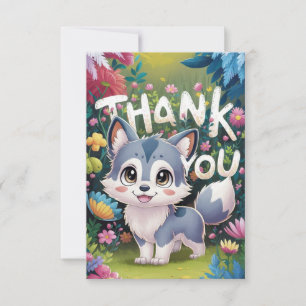 Little Woodland Wolf Dankeskarte