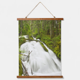 Little Zig Zag Falls   Mount Hood National Forest Wandteppich Mit Holzrahmen
