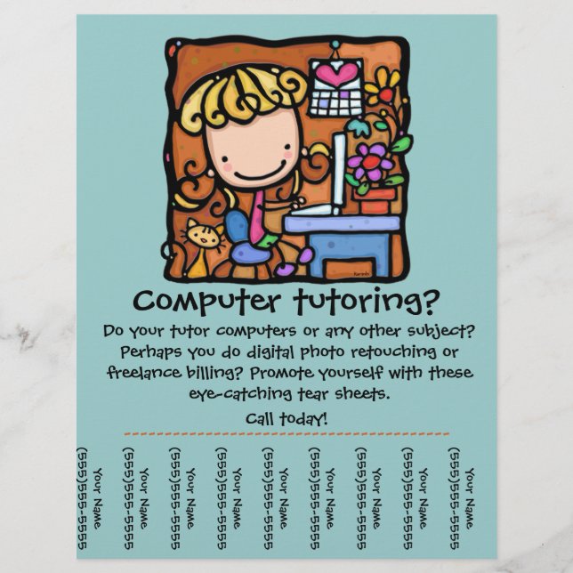 LittleGirlie ist ein Computertutor! Anpassen Flyer (Vorne)