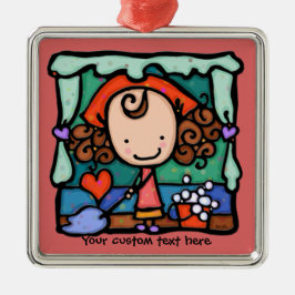 LittleGirlie ist ein wenig sauberer Freak! ROSE Silbernes Ornament