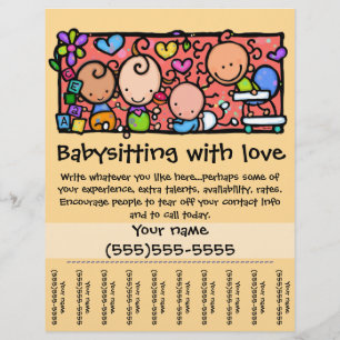 LittleGirlie Kinderbetreuung, angepasstes Tränenbl Flyer