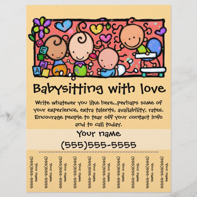 LittleGirlie Kinderbetreuung, angepasstes Tränenbl Flyer (Vorne)