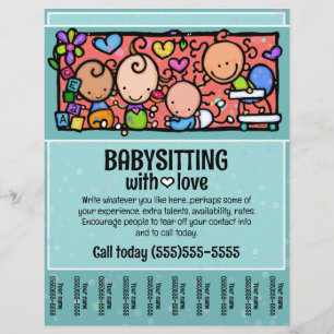LittleGirlie Kinderbetreuung Flyer für Tränenblätt