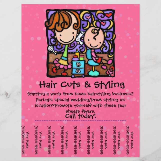 LittleGirlie Stylist arbeitet von Zuhause! PINK Flyer (Vorne)