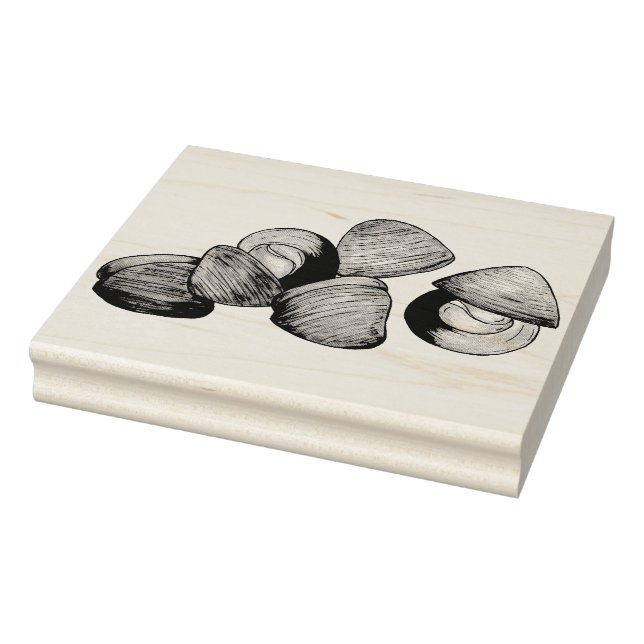 Littleneck Clams Seafood Clambake Clam Gravur Gummistempel (Stempel)
