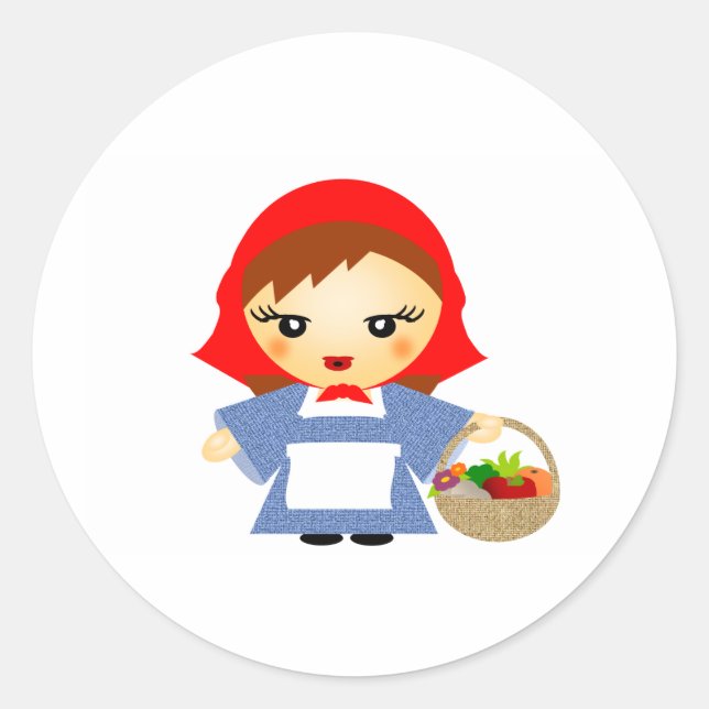 LittleRed Riding Hood Runder Aufkleber (Vorderseite)