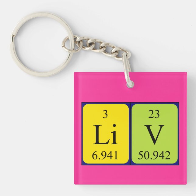 Liv-Periodennamenschlüssel Schlüsselanhänger (Vorderseite)