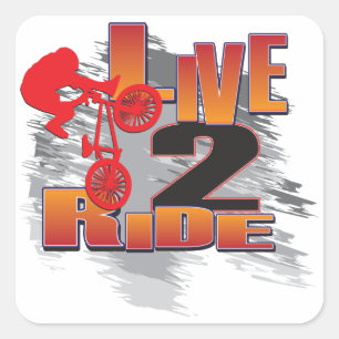 LIVE-2-RIDE-BMX QUADRATISCHER AUFKLEBER