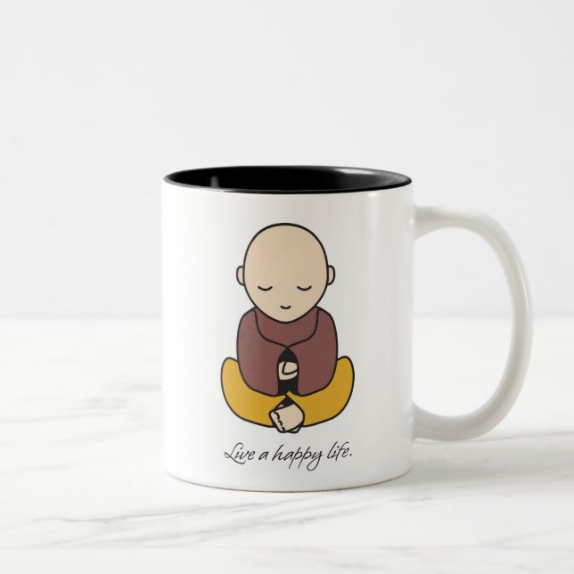 Live a happy life zweifarbige tasse (Rechts)