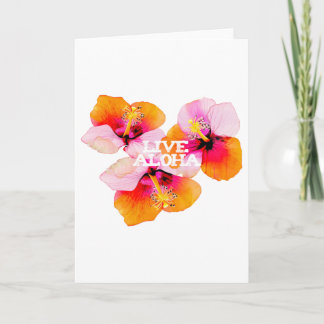 Live Aloha Hibiscus Floral Tropical Flowers Hawaii Karte