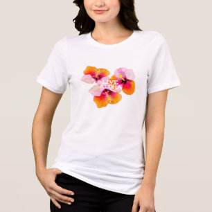 Live Aloha Hibiskus Florale Tropische Blumen Hawai Tri-Blend Shirt