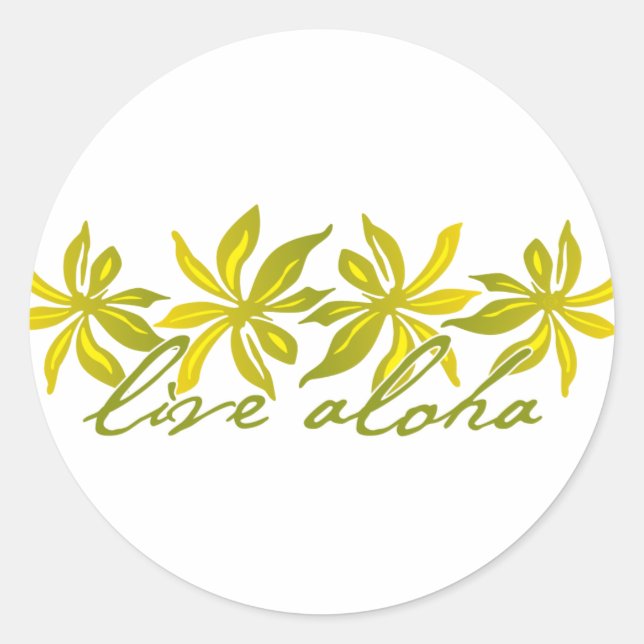 Live Aloha Runder Aufkleber (Vorderseite)