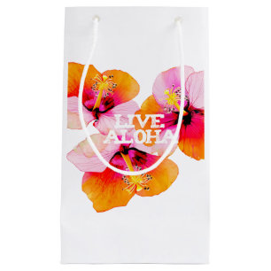 Live Aloha Tropischer Hibiskus Hochzeits-Willkomme Kleine Geschenktüte